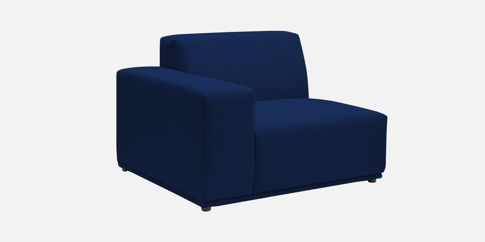Adam Fabric LHS Sectional Sofa (3+Ottoman Lounger) In Royal Blue Colour - Febonic Living