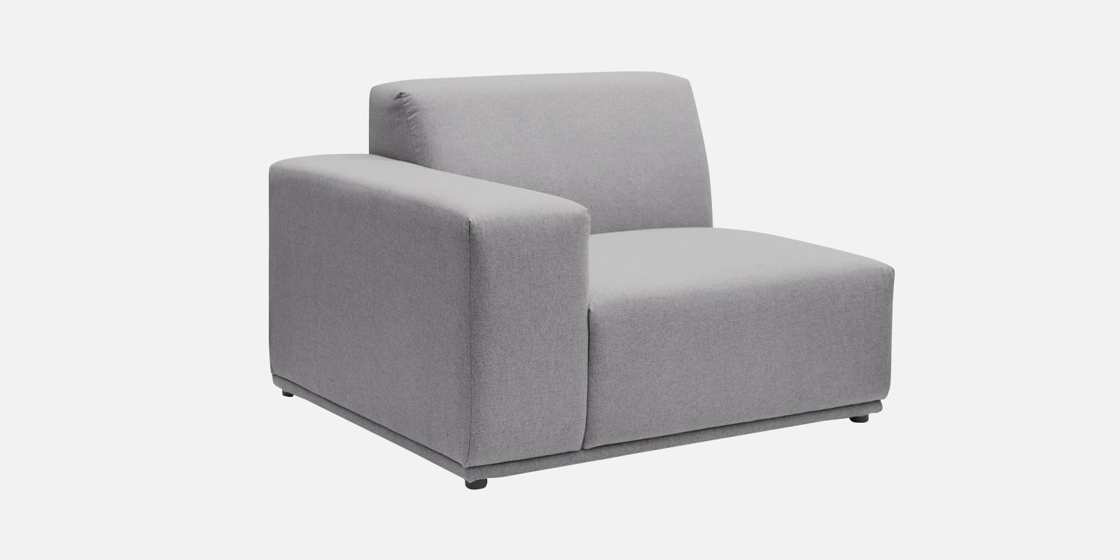 Adam Fabric LHS Sectional Sofa (3+Ottoman Lounger) In Lit Grey Colour - Febonic Living