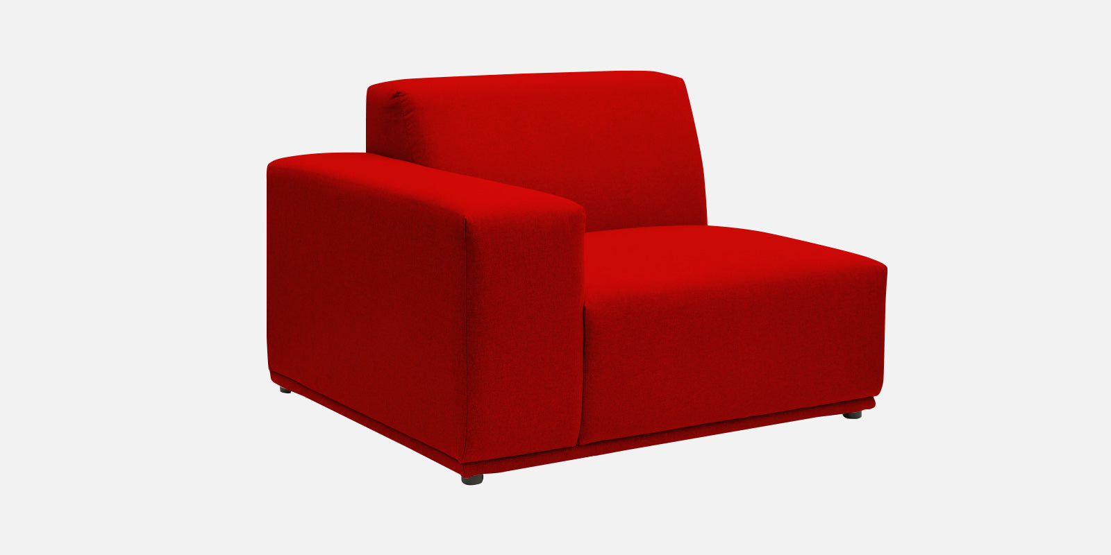Adam Fabric LHS Sectional Sofa (3+Ottoman Lounger) In Ruby Red Colour - Febonic Living