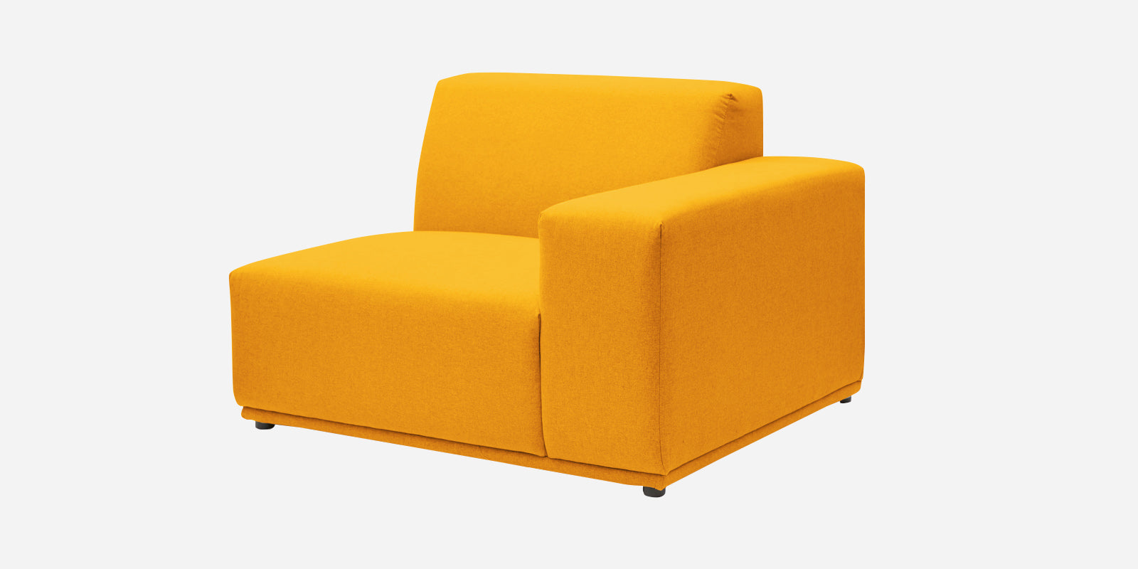 Adam Fabric RHS Sectional Sofa (3+Ottoman Lounger) In Bold Yellow Colour - Febonic Living