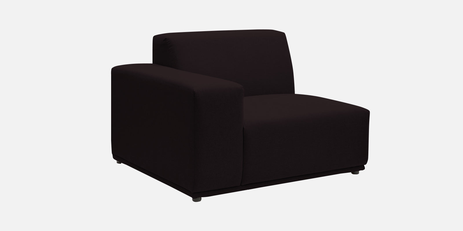 Adam Fabric LHS Sectional Sofa (3+Ottoman Lounger) In Cara Brown Colour - Febonic Living