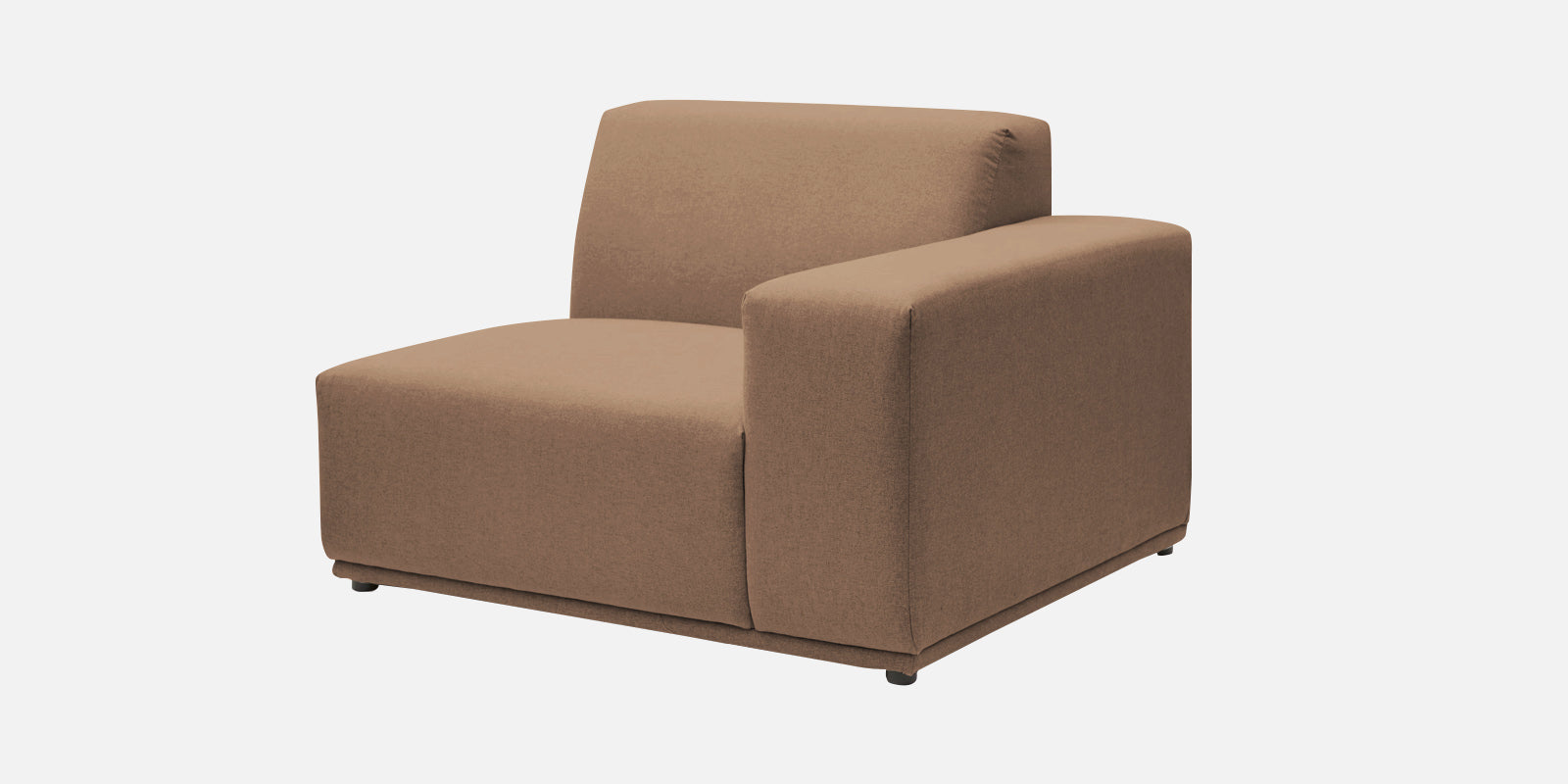 Adam Fabric RHS Sectional Sofa (3+Ottoman Lounger) In Cookie Beige Colour - Febonic Living