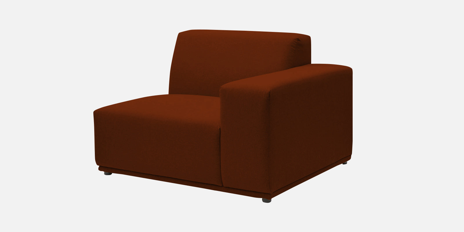 Adam Fabric RHS Sectional Sofa (3+Ottoman Lounger) In Burnt Orange Colour - Febonic Living