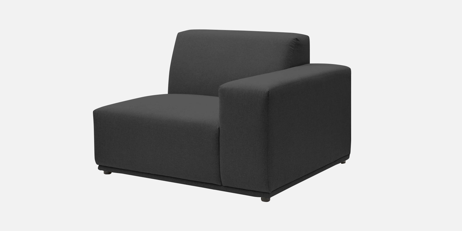 Adam Fabric RHS Sectional Sofa (3+Ottoman Lounger) In Charcoal Grey Colour - Febonic Living