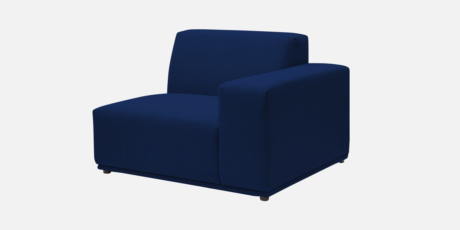 Adam Fabric RHS Sectional Sofa (3+Ottoman Lounger) In Royal Blue Colour - Febonic Living