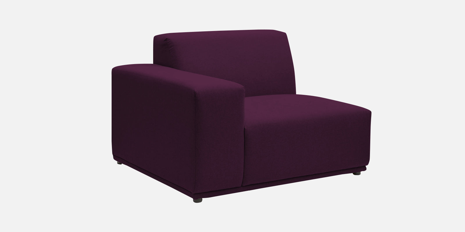 Adam Fabric LHS Sectional Sofa (3+Ottoman Lounger) In Greek Purple Colour - Febonic Living