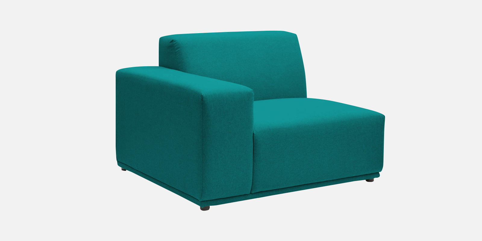 Adam Fabric LHS Sectional Sofa (3+Ottoman Lounger) In Sea green Colour - Febonic Living