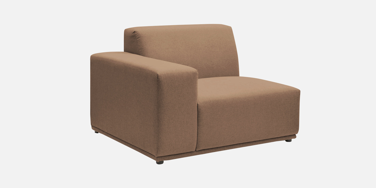 Adam Fabric LHS Sectional Sofa (3+Ottoman Lounger) In Cookie Beige Colour - Febonic Living