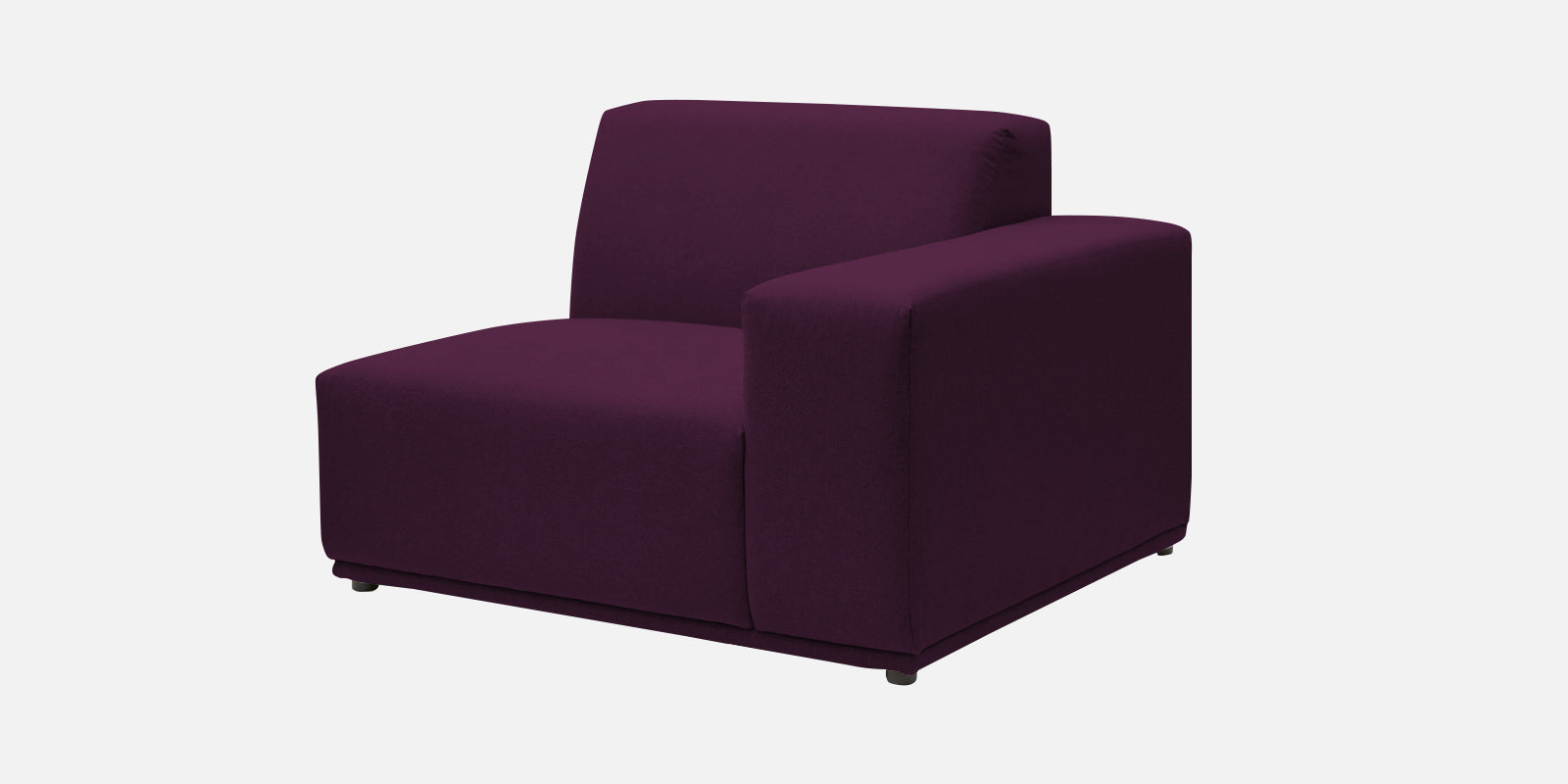 Adam Fabric RHS Sectional Sofa (3+Ottoman Lounger) In Greek Purple Colour - Febonic Living