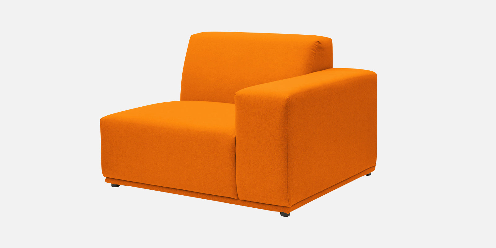 Adam Fabric RHS Sectional Sofa (3+Ottoman Lounger) In Vivid Orange Colour - Febonic Living