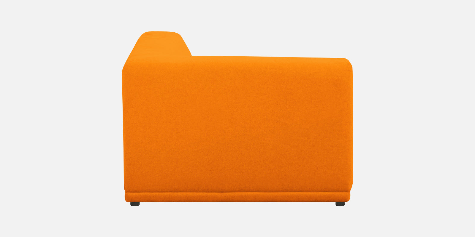 Adam Fabric LHS Sectional Sofa (3+Ottoman Lounger) In Vivid Orange Colour - Febonic Living