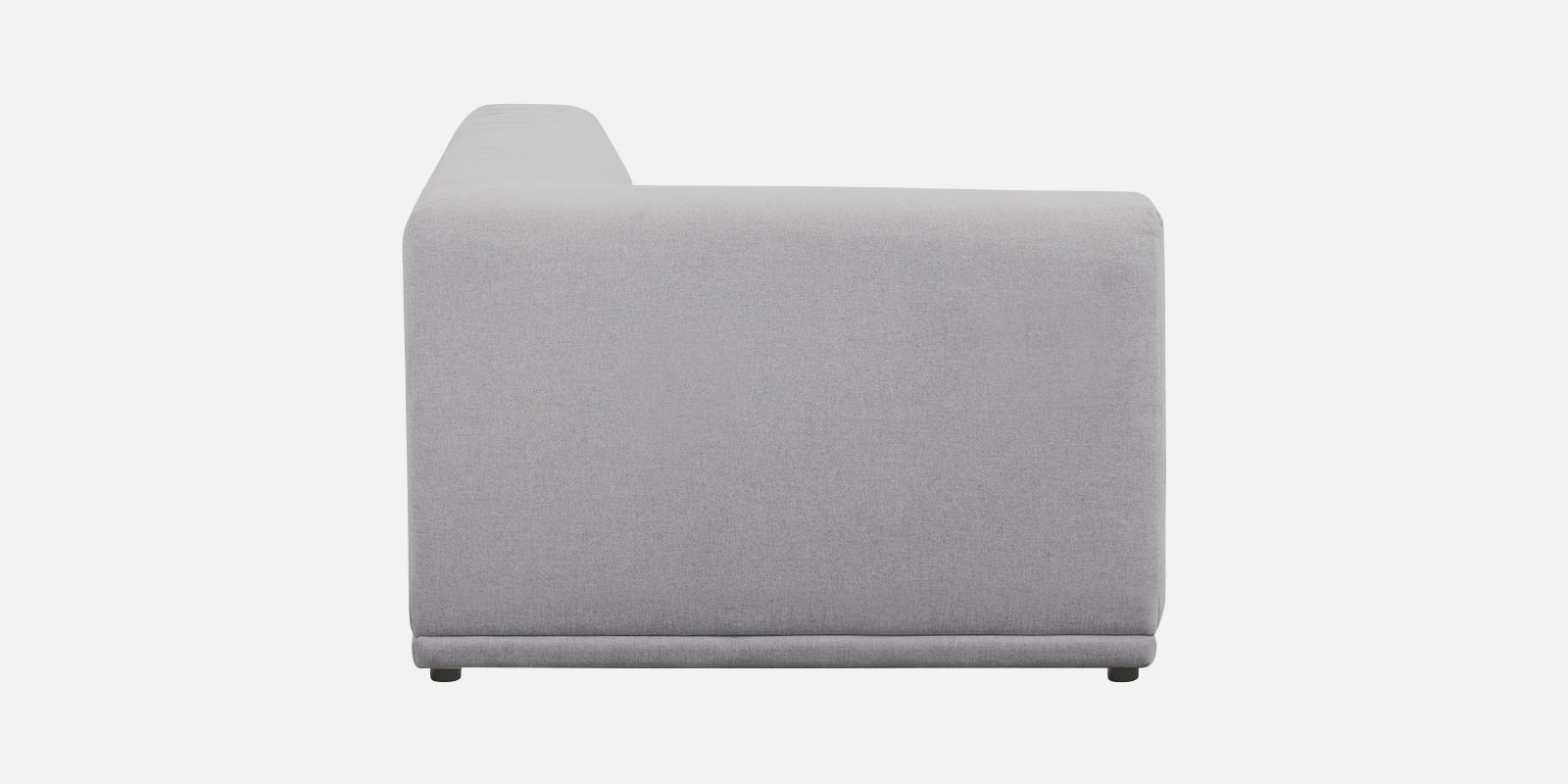 Adam Fabric LHS Sectional Sofa (3+Ottoman Lounger) In Lit Grey Colour - Febonic Living