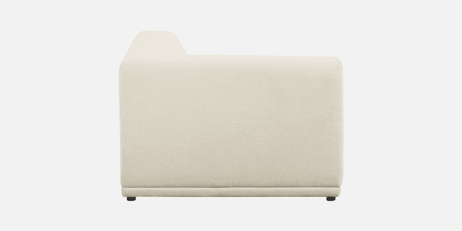 Adam Fabric LHS Sectional Sofa (3+Ottoman Lounger) In Ivory Cream Colour - Febonic Living