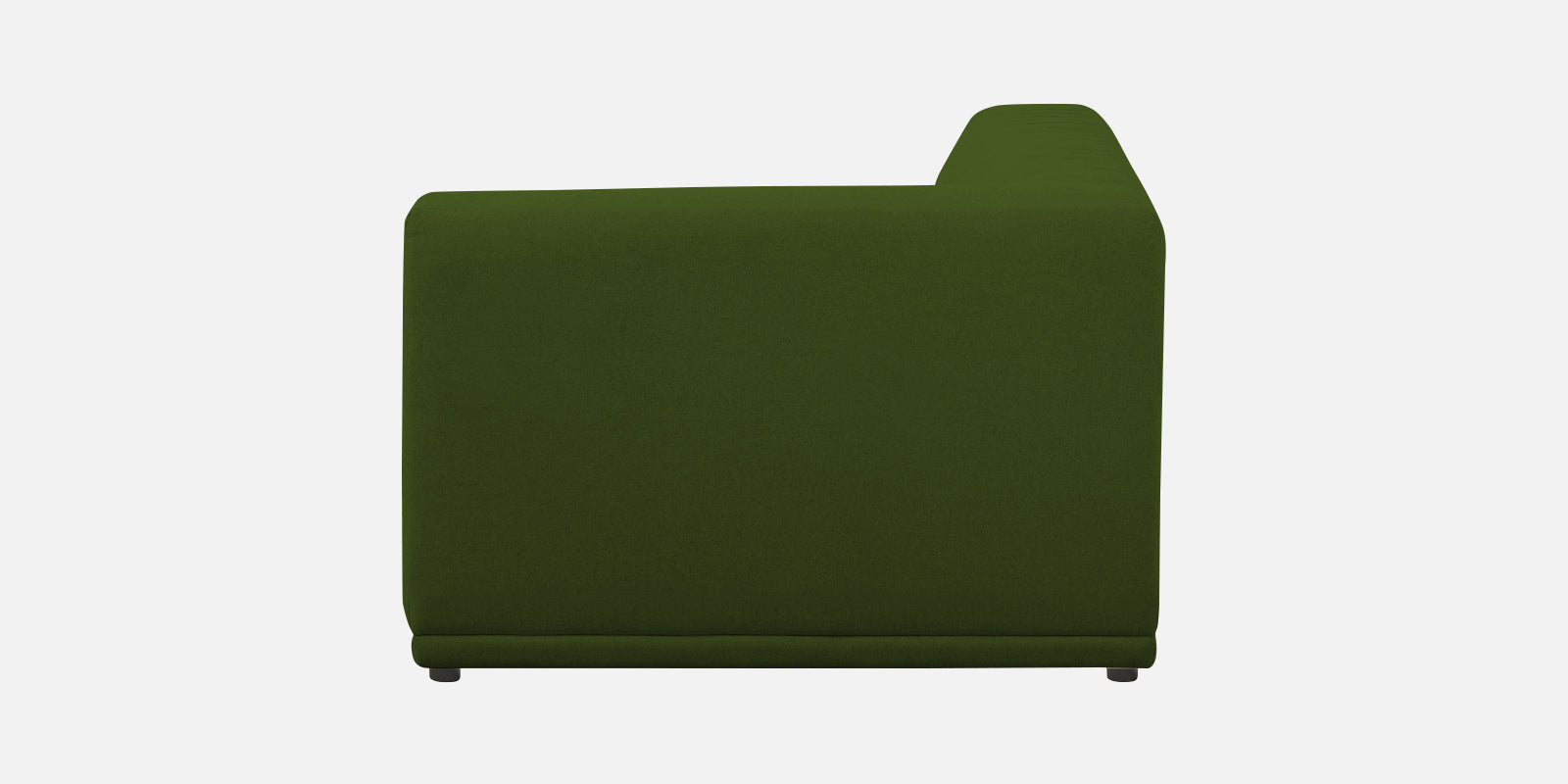 Adam Fabric RHS Sectional Sofa (3+Ottoman Lounger) In Olive Green Colour - Febonic Living