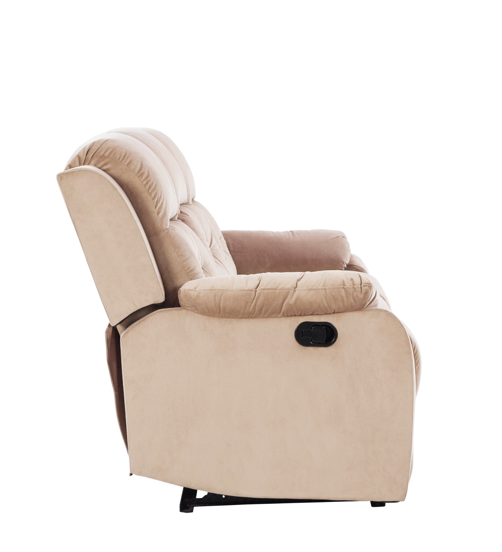 Yama Velvet 3 Seater Motorized Recliner In Camel Beige Colour - Febonic Living
