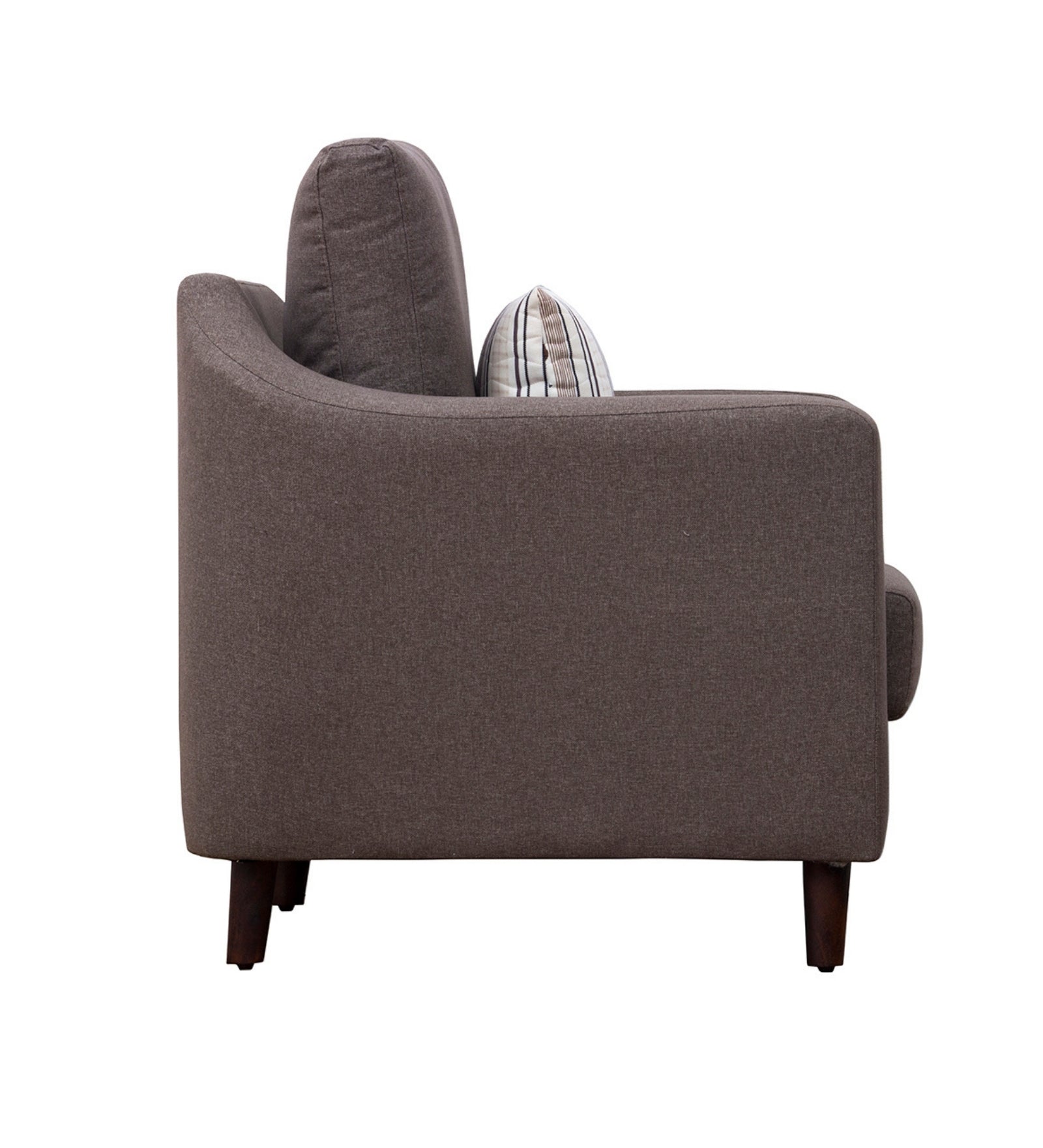 Cindy Fabric Arm Chair In Coffee Brown Colour - Febonic Living