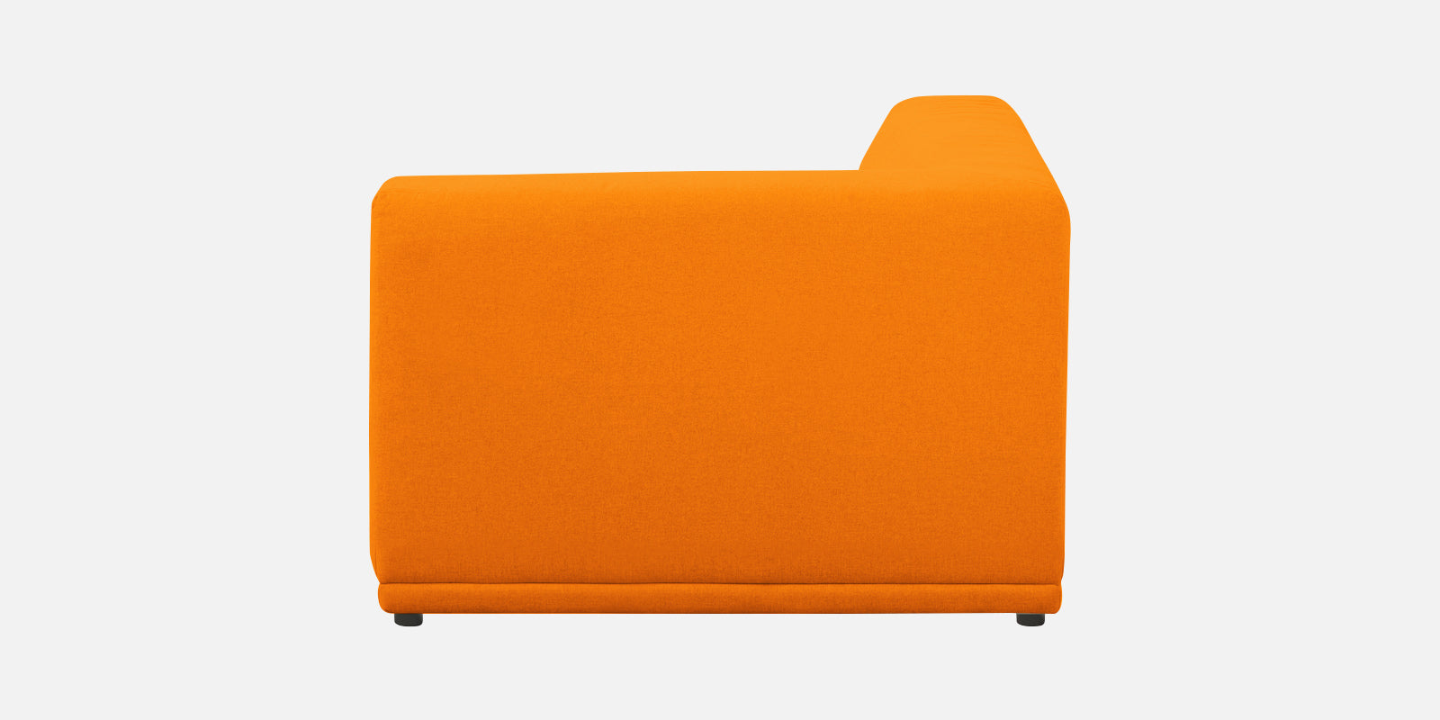 Adam Fabric RHS Sectional Sofa (3+Ottoman Lounger) In Vivid Orange Colour - Febonic Living