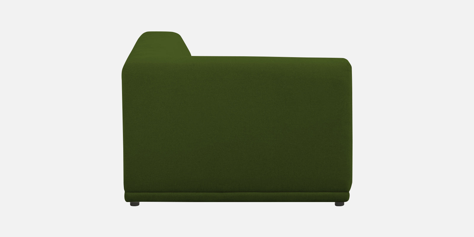 Adam Fabric LHS Sectional Sofa (3+Ottoman Lounger) In Olive Green Colour - Febonic Living