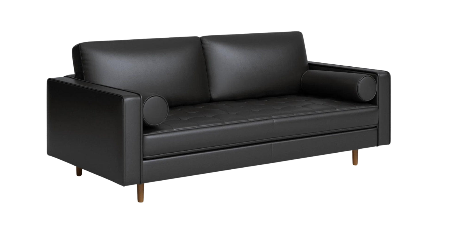 Sunny Leatherette 3 Seater Sofa in Black Finish