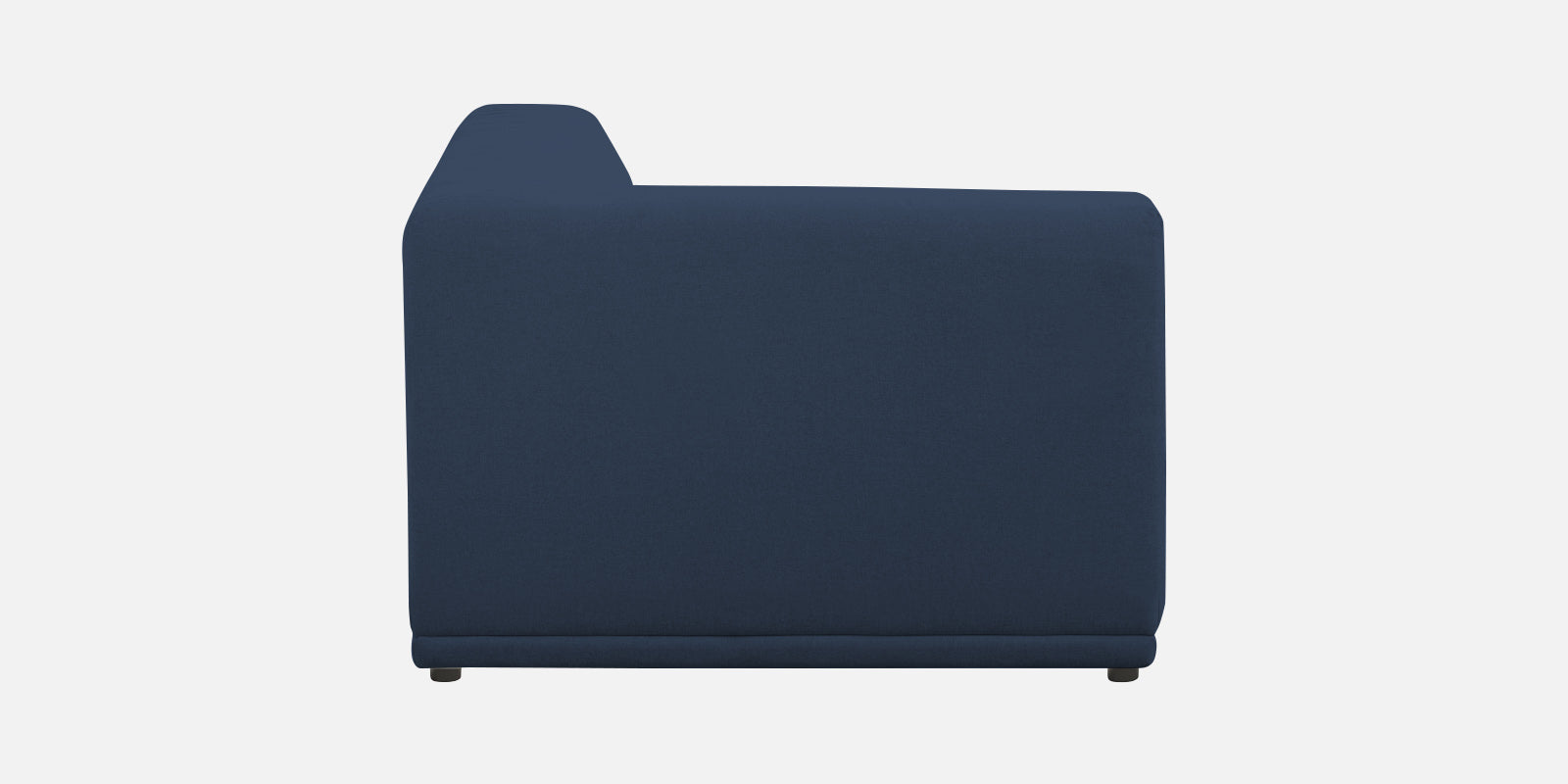 Adam Fabric LHS Sectional Sofa (3+Ottoman Lounger) In Denim Blue Colour - Febonic Living