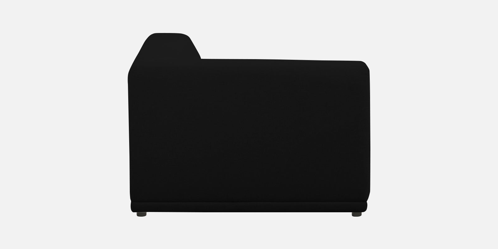 Adam Fabric LHS Sectional Sofa (3+Ottoman Lounger) In Zed Black Colour - Febonic Living