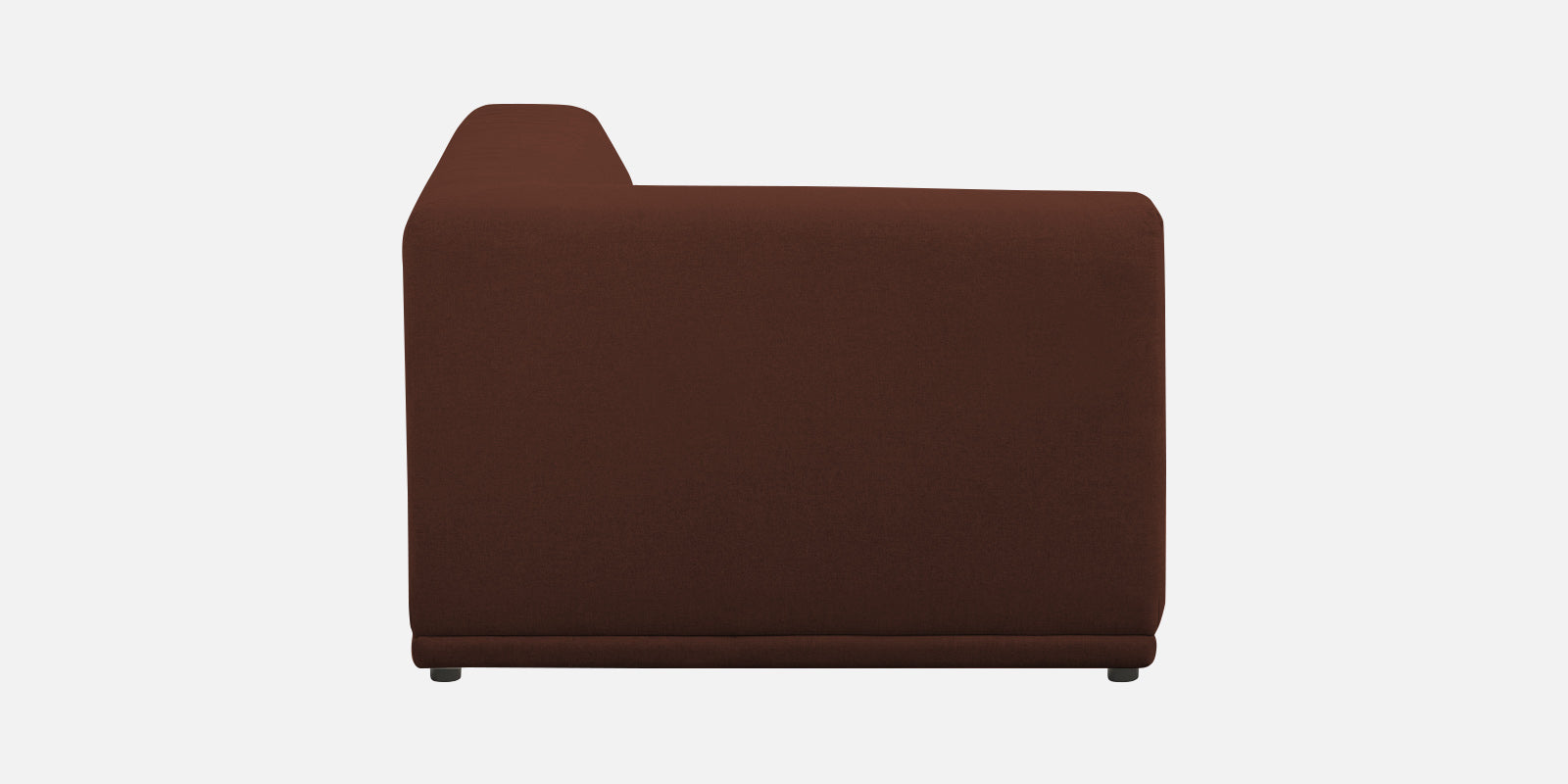 Adam Fabric LHS Sectional Sofa (3+Ottoman Lounger) In Coffee Brown Colour - Febonic Living