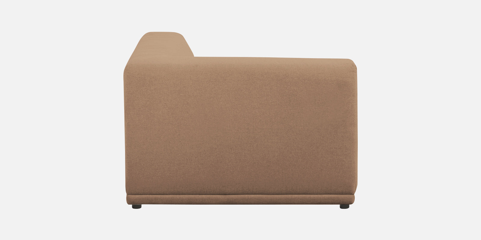 Adam Fabric LHS Sectional Sofa (3+Ottoman Lounger) In Cookie Beige Colour - Febonic Living