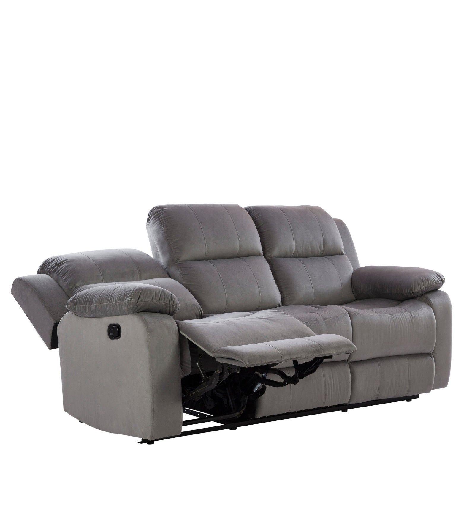 Newton Velvet 3 Seater Motorized Recliner In Concrete Grey Colour - Febonic Living