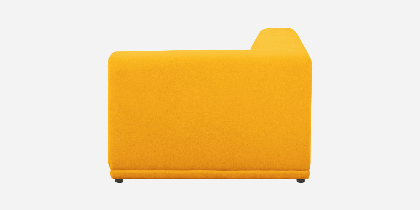 Adam Fabric RHS Sectional Sofa (3+Ottoman Lounger) In Bold Yellow Colour - Febonic Living