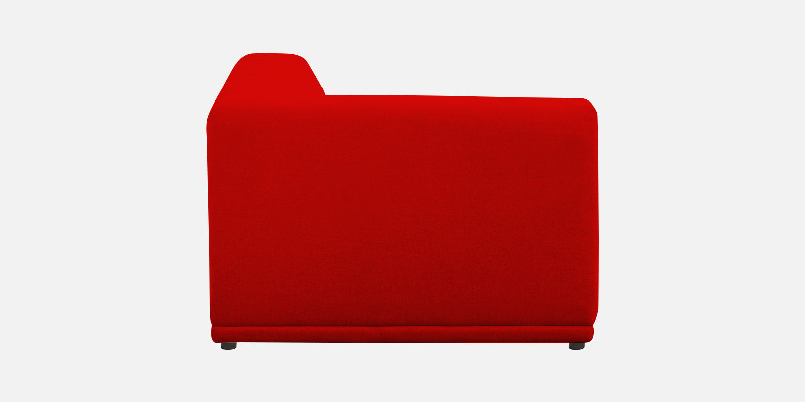 Adam Fabric LHS Sectional Sofa (3+Ottoman Lounger) In Ruby Red Colour - Febonic Living