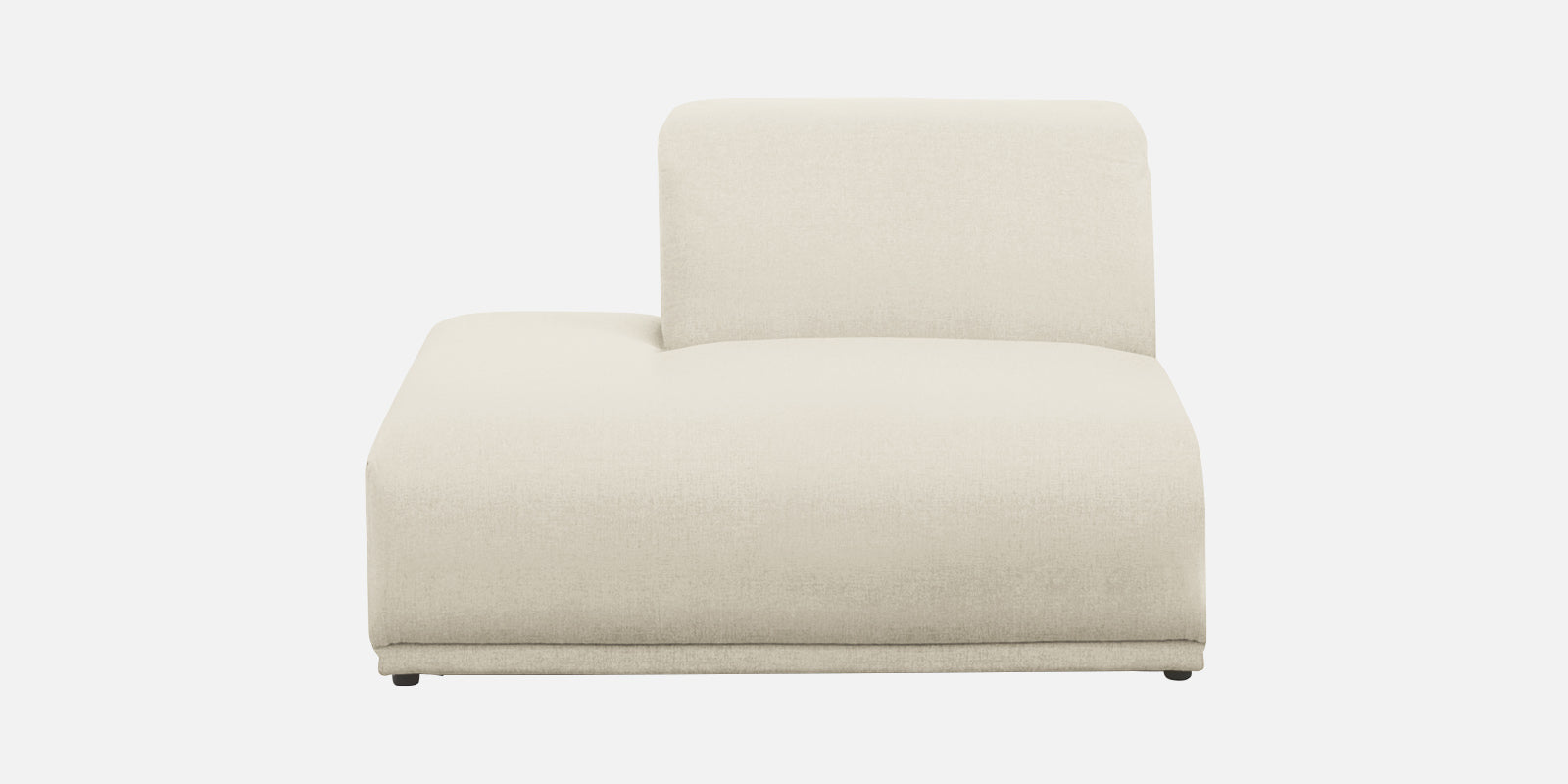 Adam Fabric LHS Sectional Sofa (3+Ottoman Lounger) In Ivory Cream Colour - Febonic Living