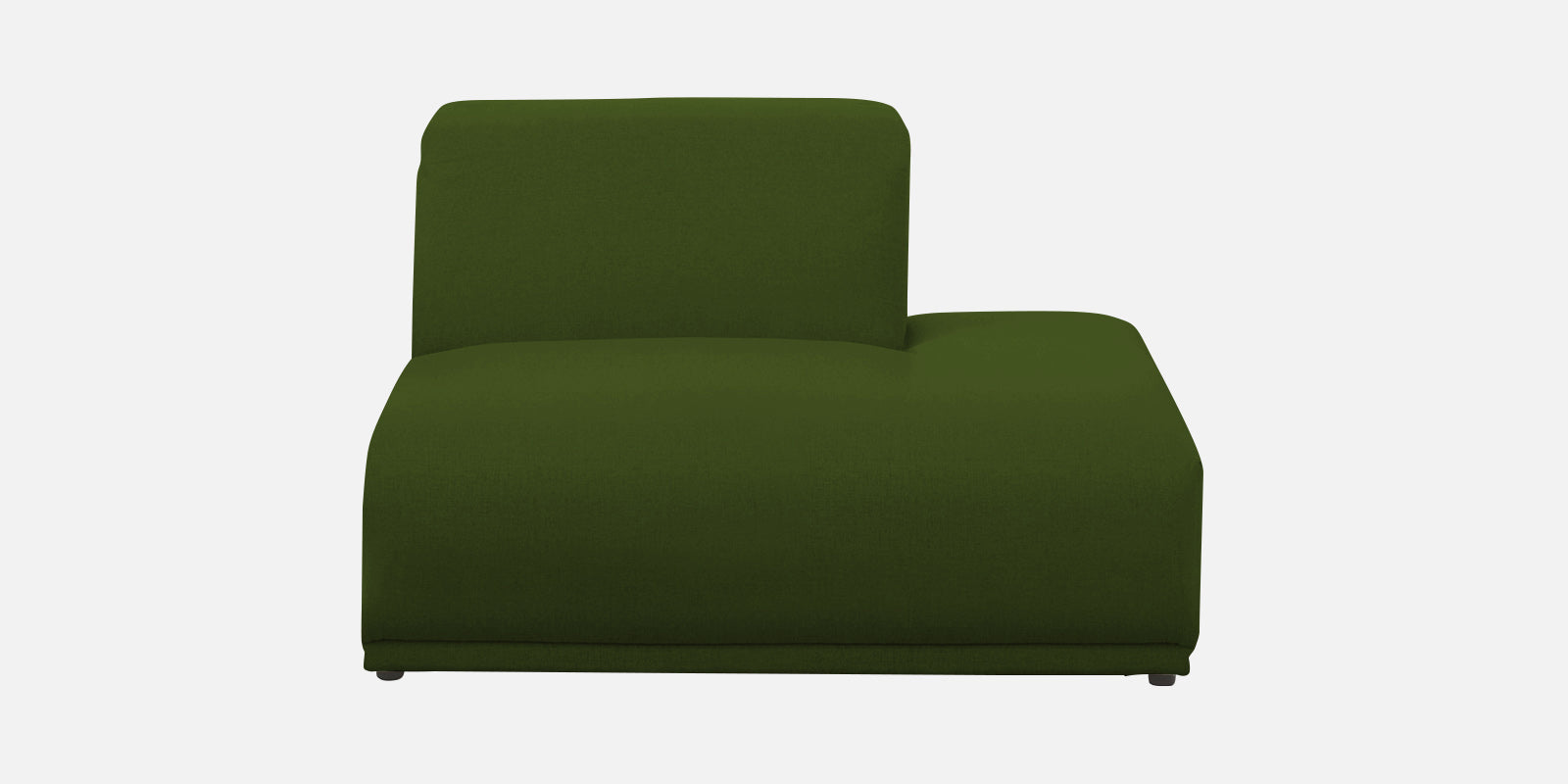 Adam Fabric RHS Sectional Sofa (3+Ottoman Lounger) In Olive Green Colour - Febonic Living