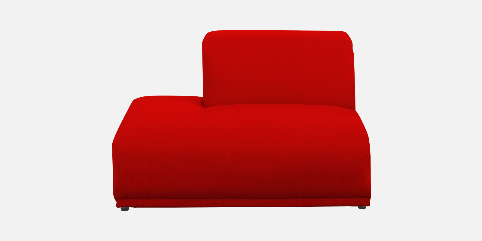 Adam Fabric LHS Sectional Sofa (3+Ottoman Lounger) In Ruby Red Colour - Febonic Living