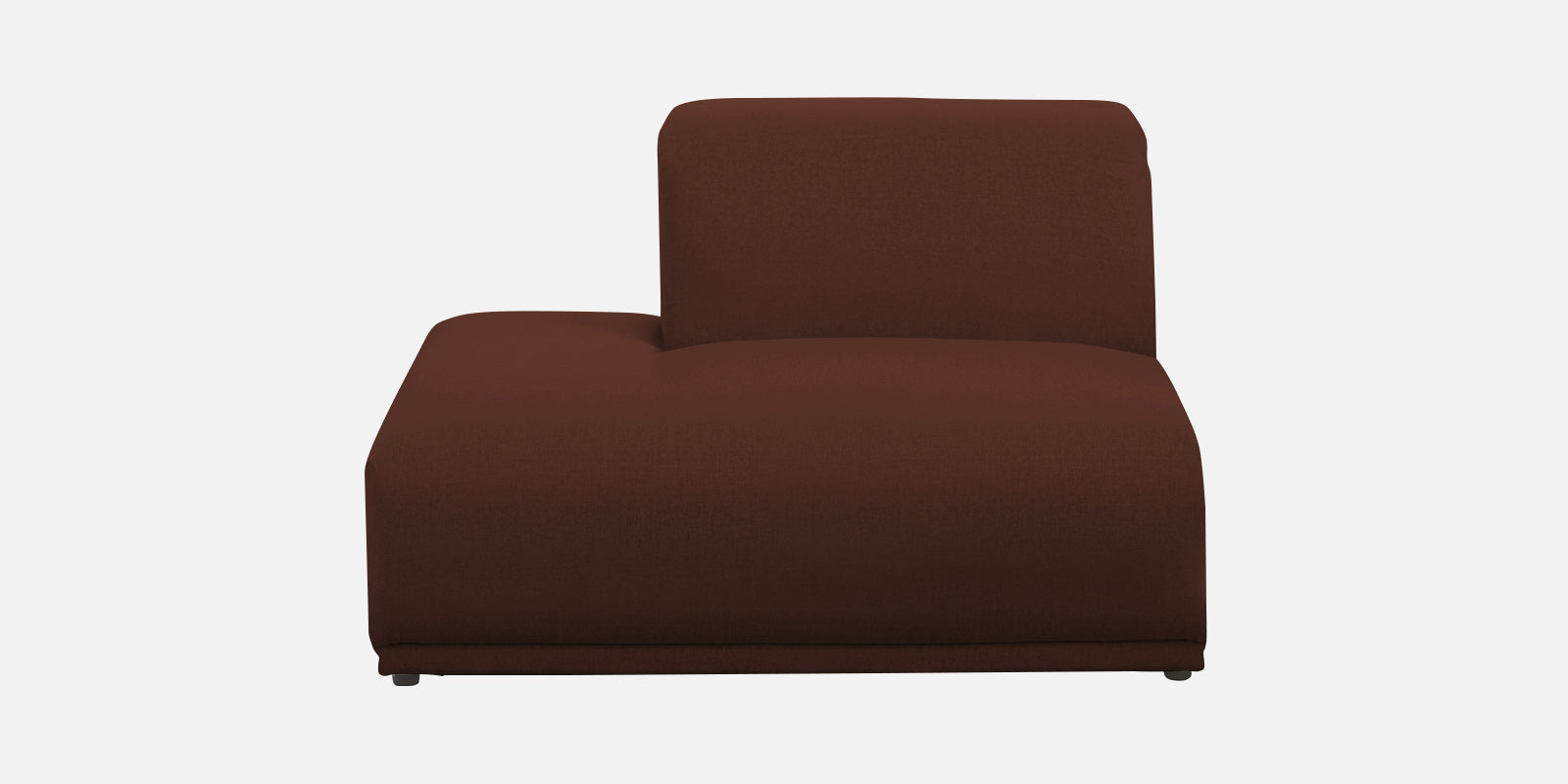 Adam Fabric LHS Sectional Sofa (3+Ottoman Lounger) In Coffee Brown Colour - Febonic Living