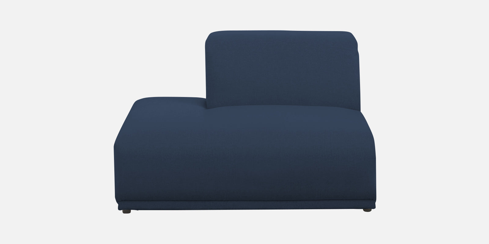 Adam Fabric LHS Sectional Sofa (3+Ottoman Lounger) In Denim Blue Colour - Febonic Living