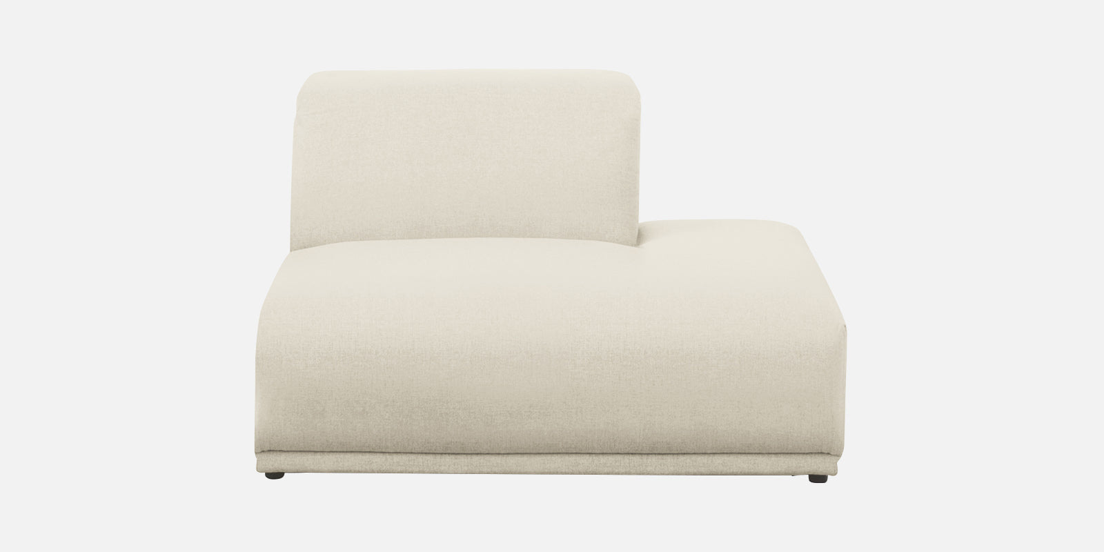 Adam Fabric RHS Sectional Sofa (3+Ottoman Lounger) In Ivory Cream Colour - Febonic Living