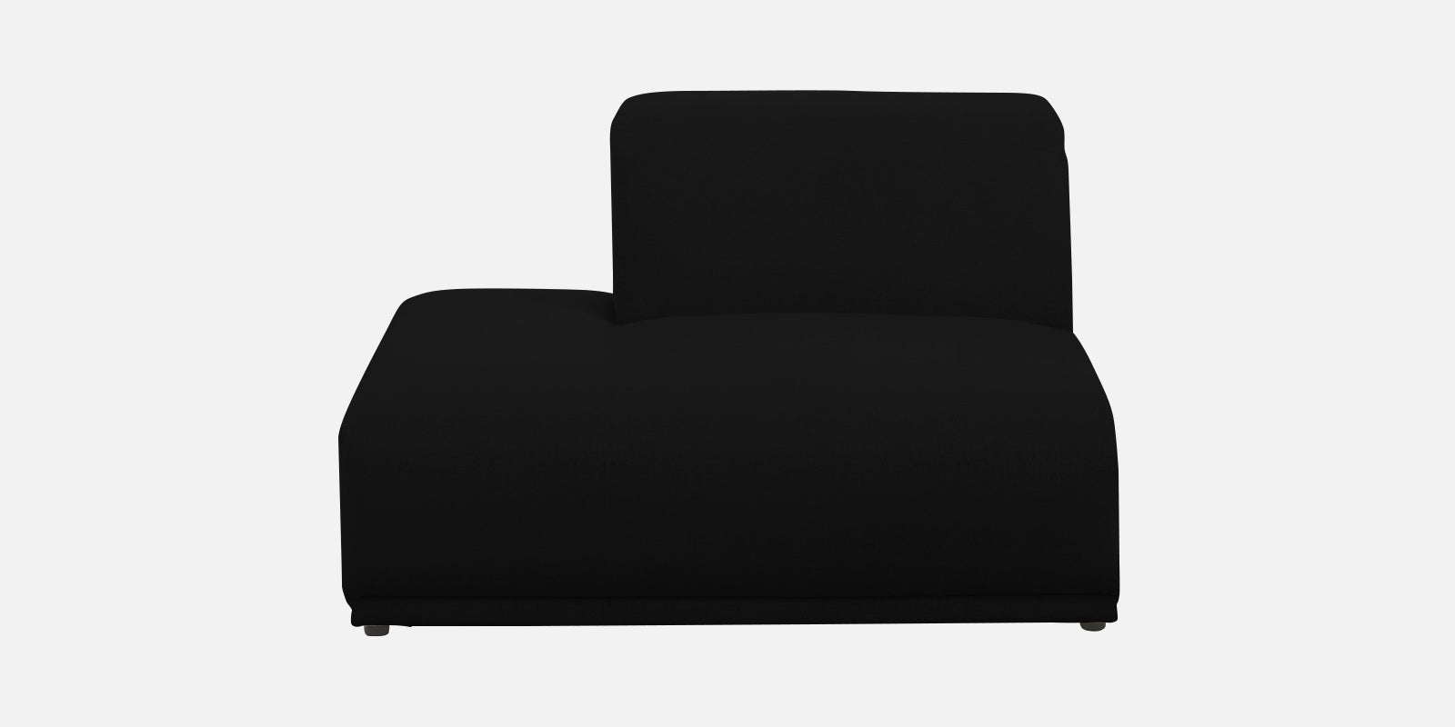 Adam Fabric LHS Sectional Sofa (3+Ottoman Lounger) In Zed Black Colour - Febonic Living