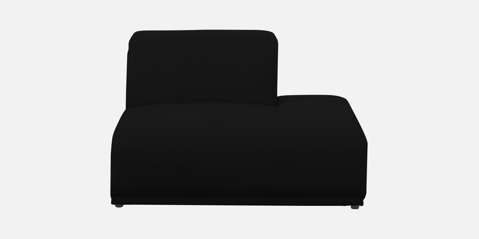 Adam Fabric RHS Sectional Sofa (3+Ottoman Lounger) In Zed Black Colour - Febonic Living