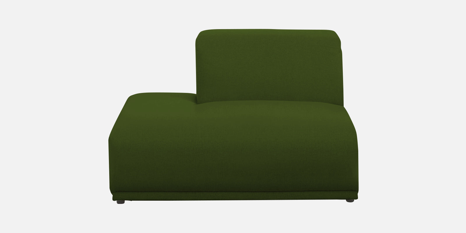 Adam Fabric LHS Sectional Sofa (3+Ottoman Lounger) In Olive Green Colour - Febonic Living