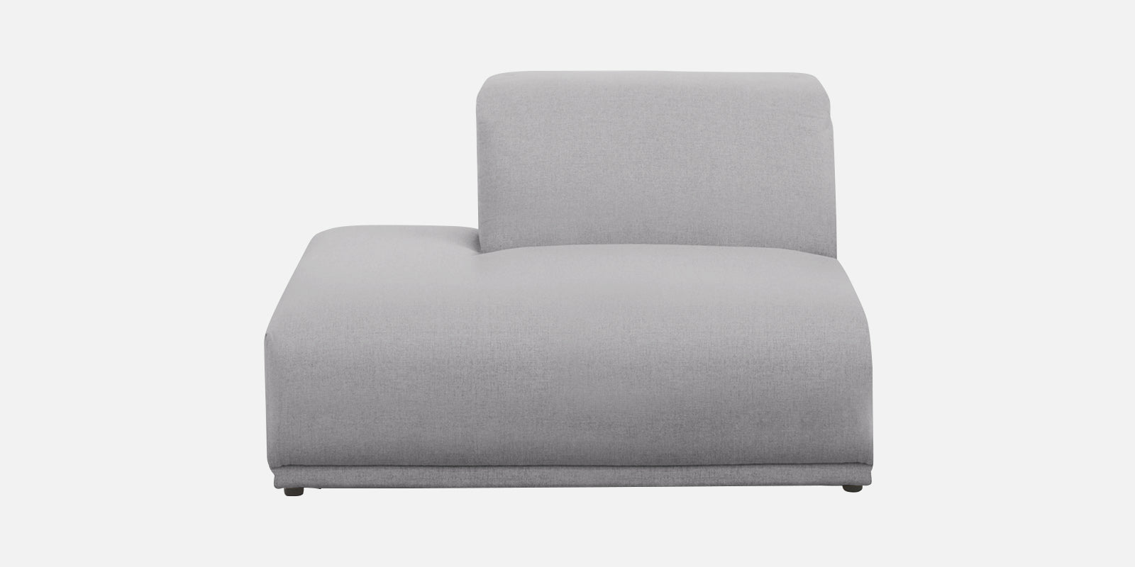 Adam Fabric LHS Sectional Sofa (3+Ottoman Lounger) In Lit Grey Colour - Febonic Living