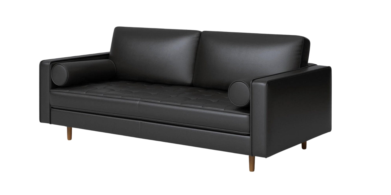 Sunny Leatherette 3 Seater Sofa in Black Finish