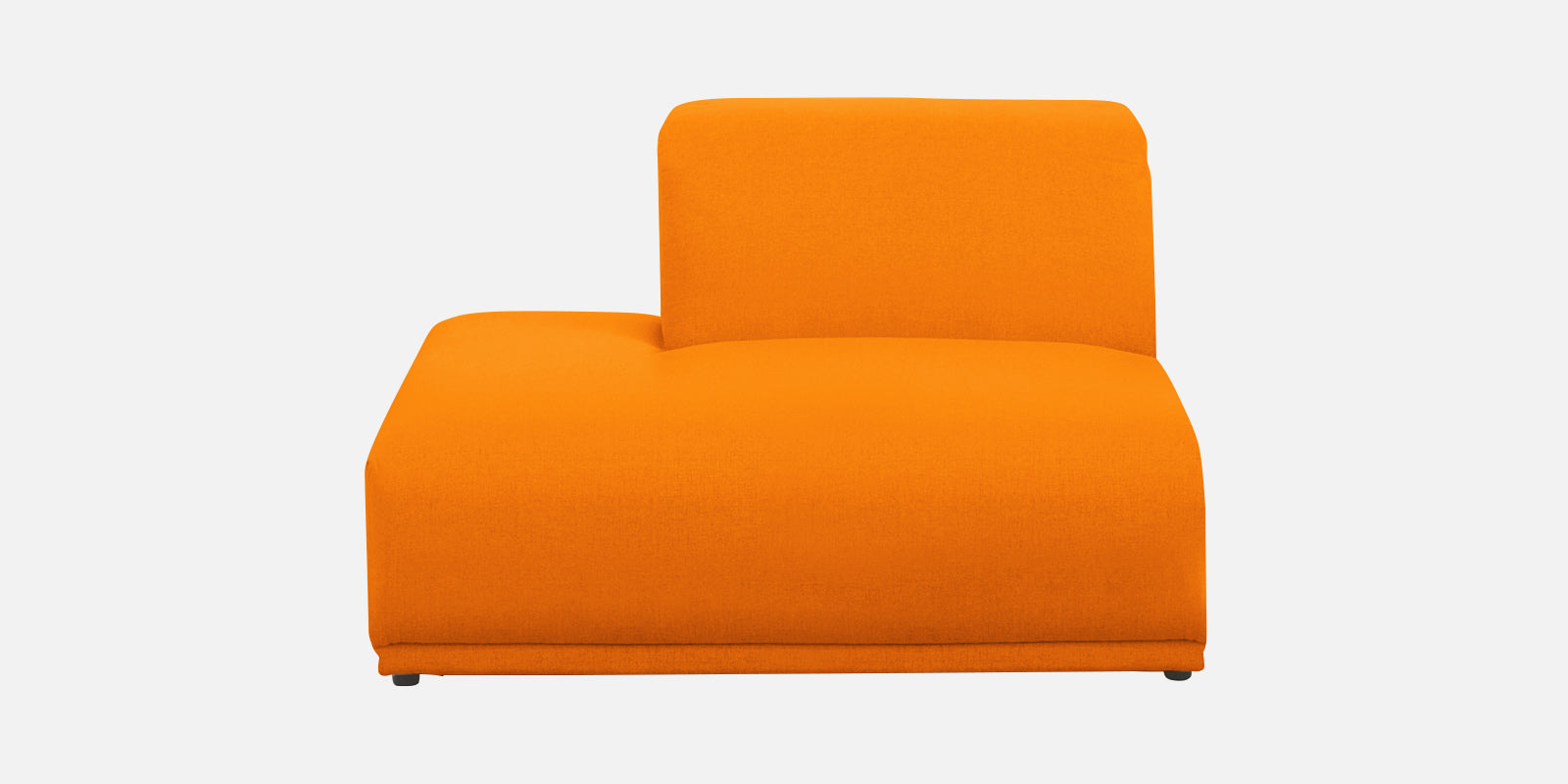 Adam Fabric LHS Sectional Sofa (3+Ottoman Lounger) In Vivid Orange Colour - Febonic Living