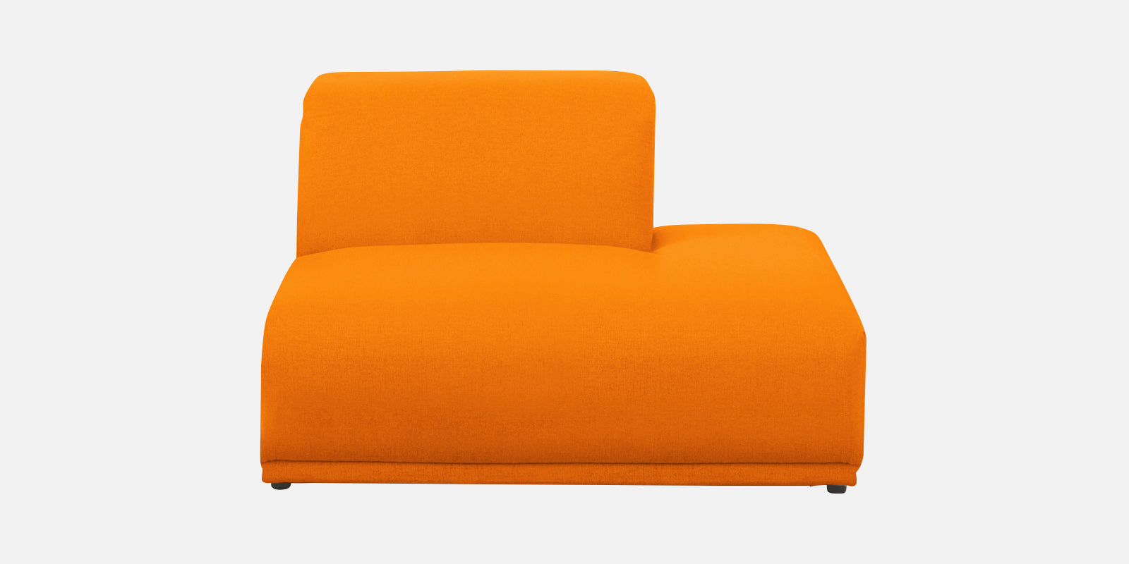 Adam Fabric RHS Sectional Sofa (3+Ottoman Lounger) In Vivid Orange Colour - Febonic Living
