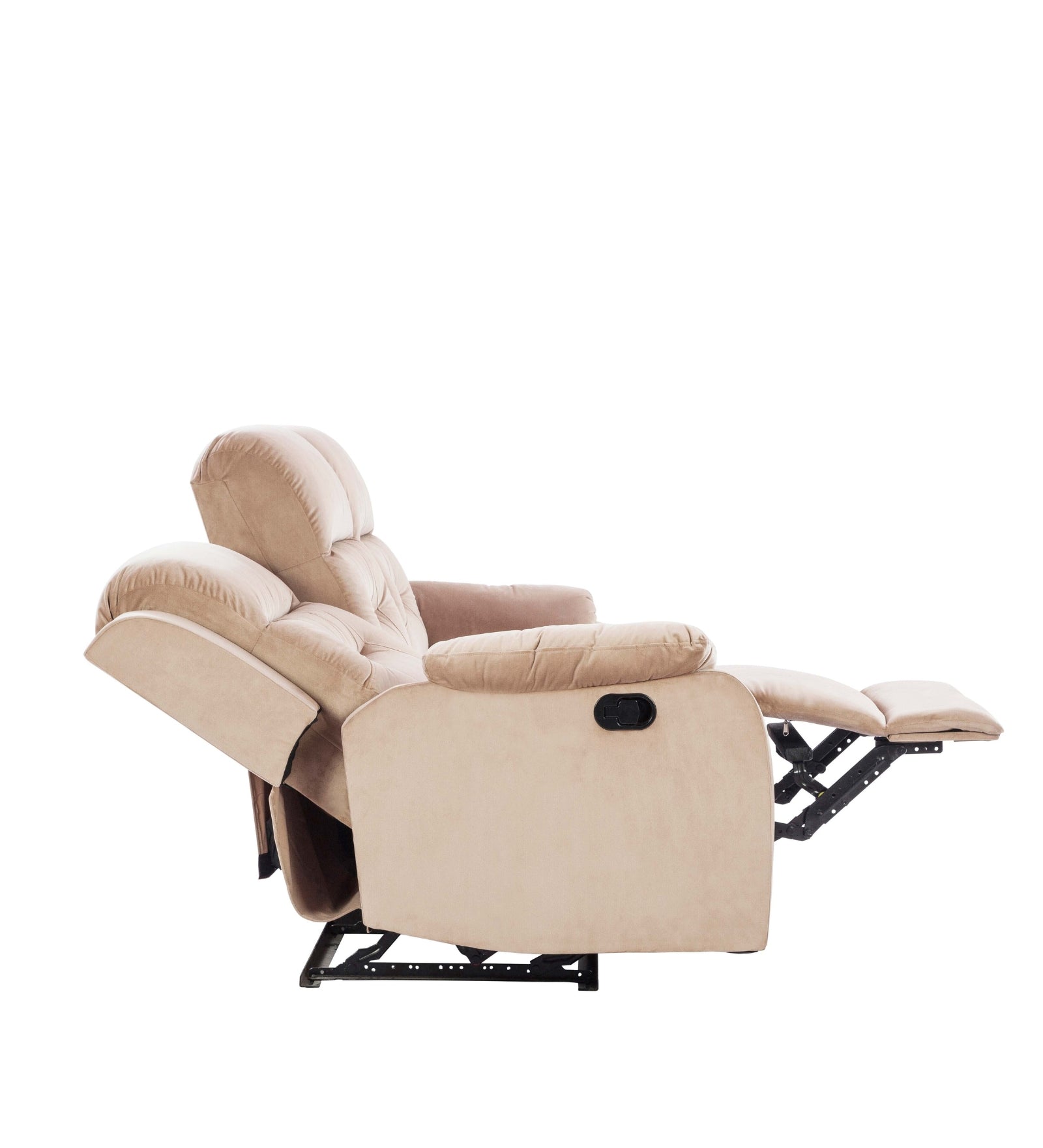 Yama Velvet 3 Seater Motorized Recliner In Camel Beige Colour - Febonic Living