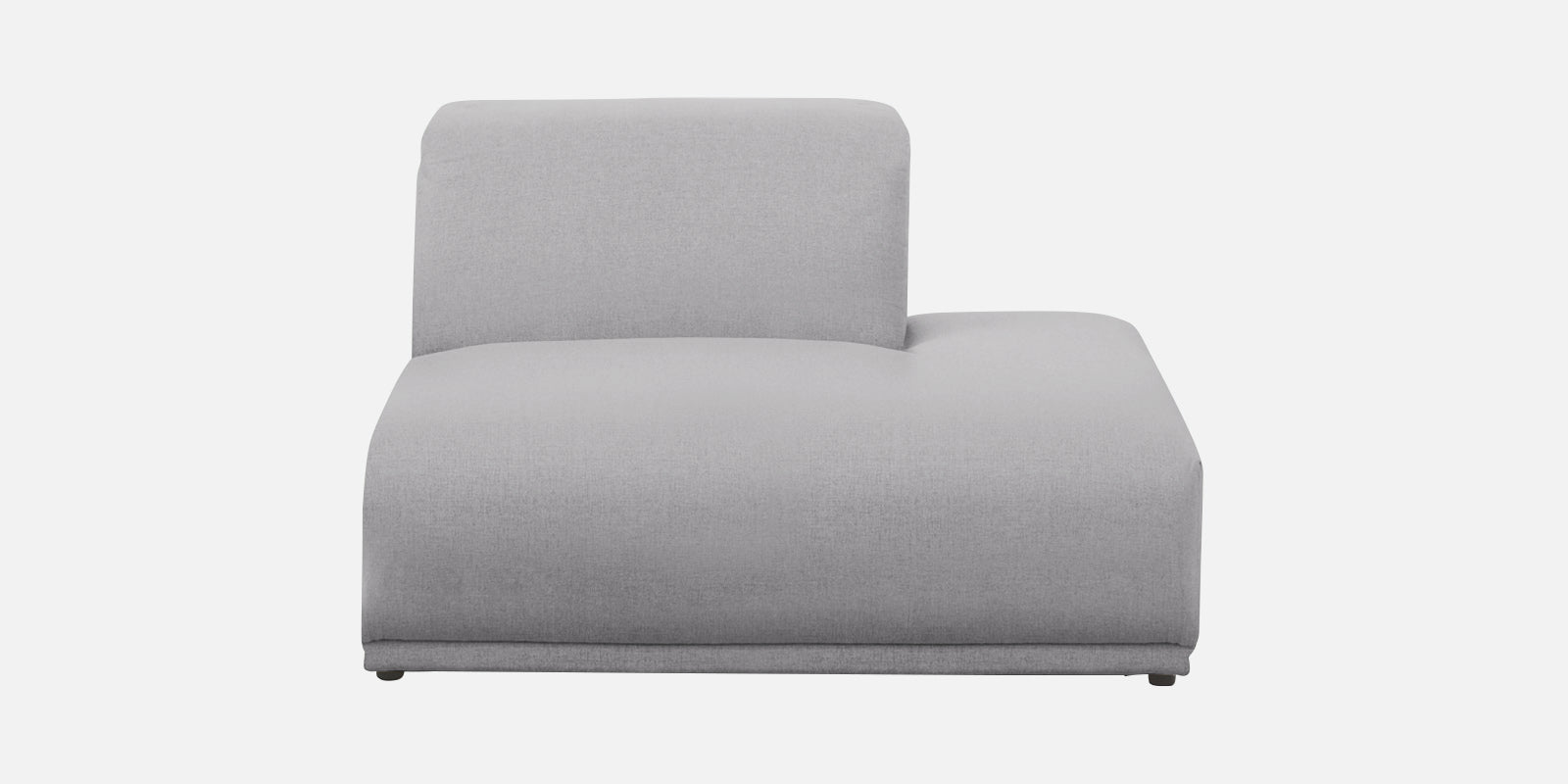 Adam Fabric RHS Sectional Sofa (3+Ottoman Lounger) In Lit Grey Colour - Febonic Living
