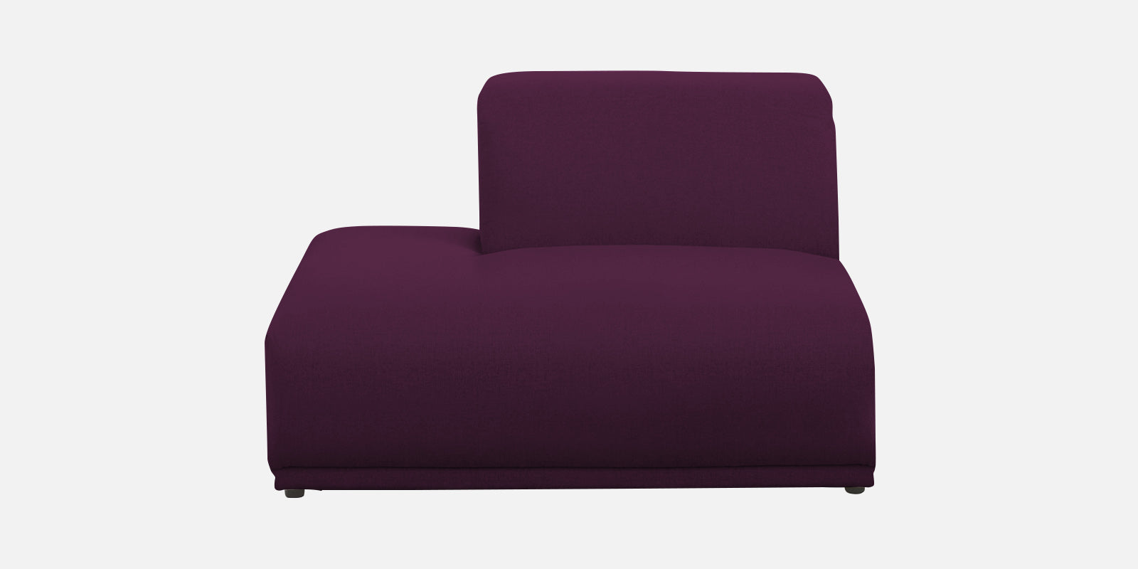 Adam Fabric LHS Sectional Sofa (3+Ottoman Lounger) In Greek Purple Colour - Febonic Living