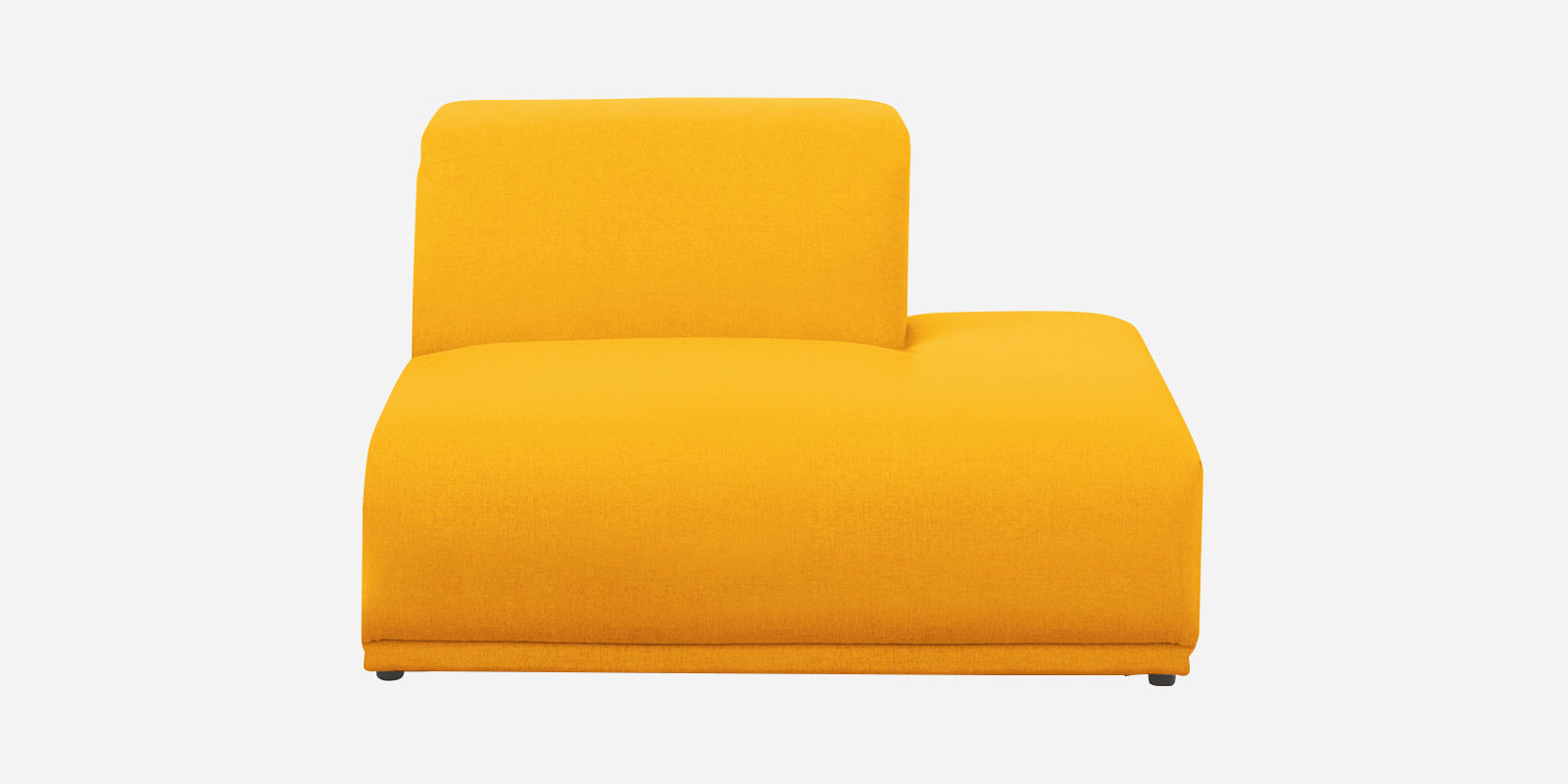 Adam Fabric RHS Sectional Sofa (3+Ottoman Lounger) In Bold Yellow Colour - Febonic Living