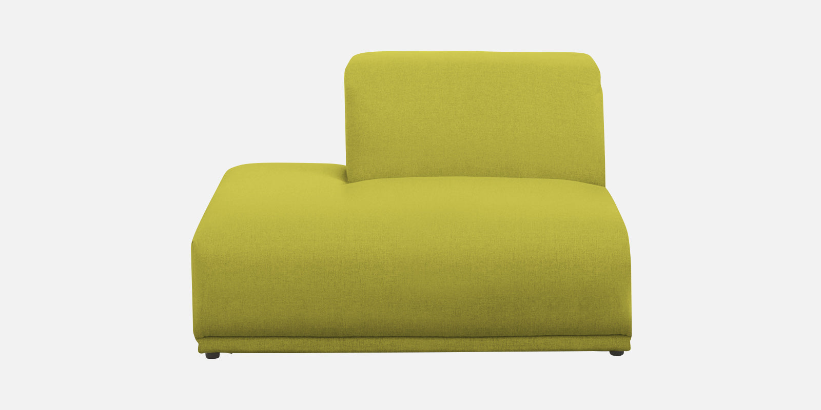 Adam Fabric LHS Sectional Sofa(3+Ottoman Lounger) In Parrot Green Colour - Febonic Living