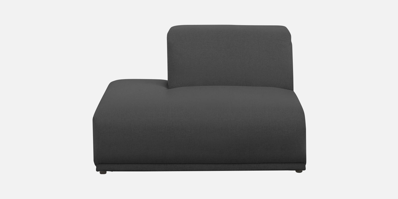 Adam Fabric LHS Sectional Sofa (3+Ottoman Lounger) In Charcoal Grey Colour - Febonic Living