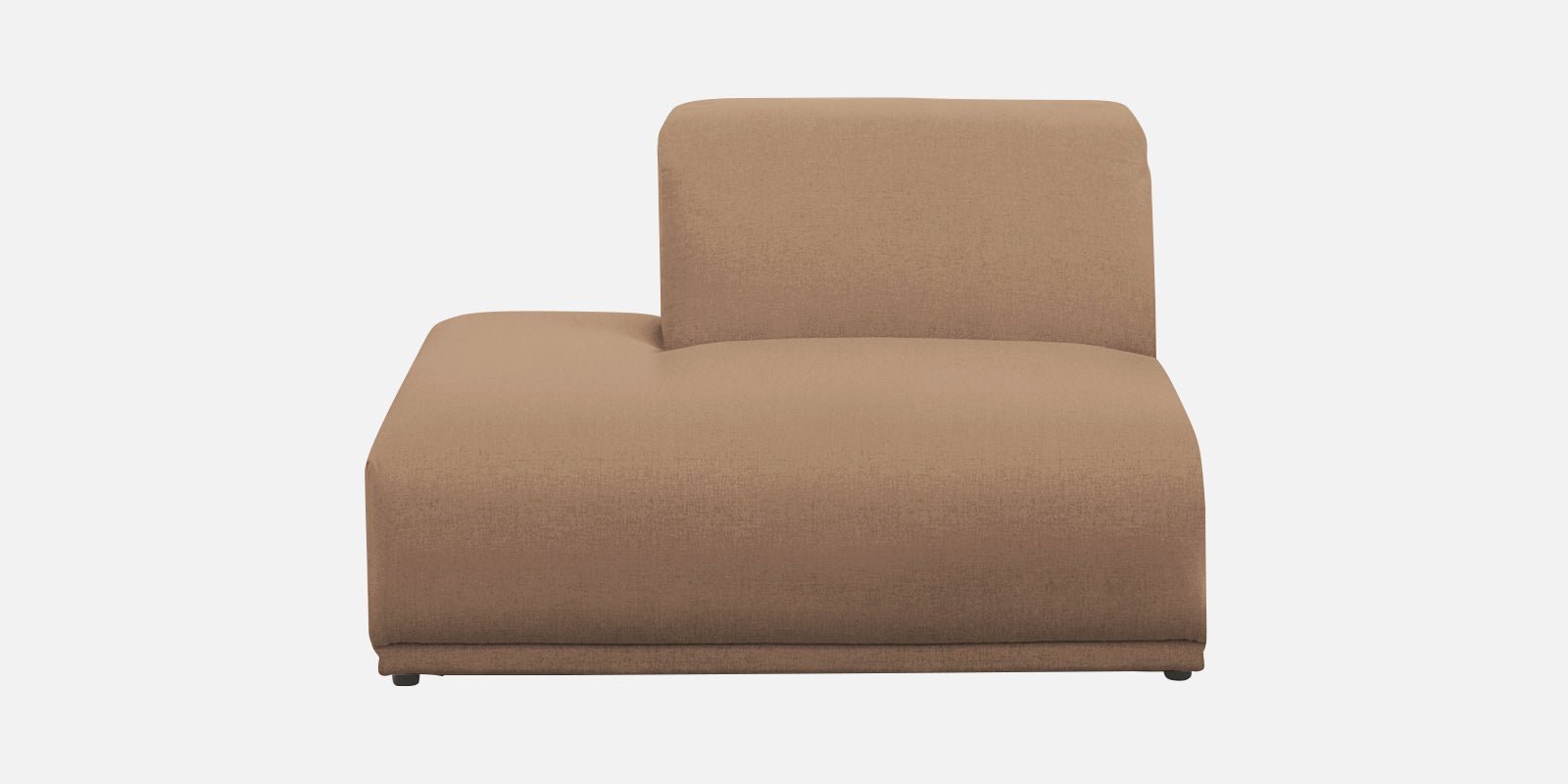 Adam Fabric LHS Sectional Sofa (3+Ottoman Lounger) In Cookie Beige Colour - Febonic Living